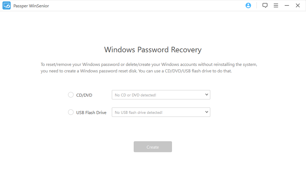 create a windows password reset disk